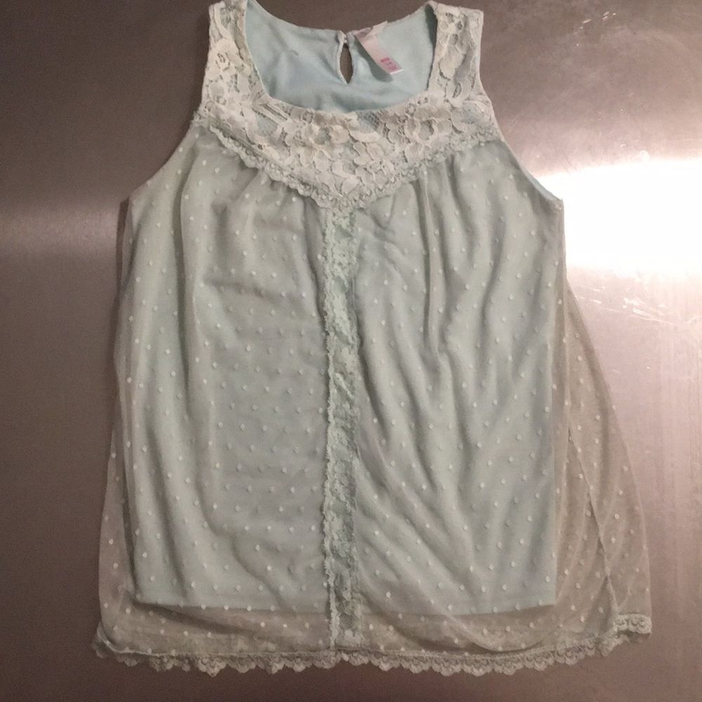 Cool Mint Tulle and Lace Tank